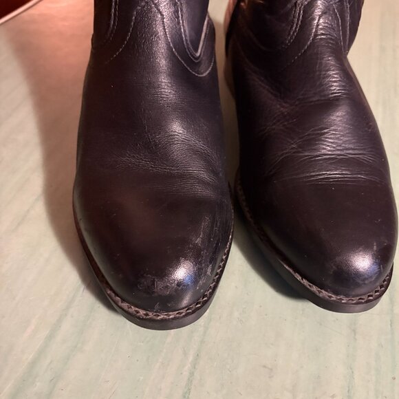 Mens Ariat ATS Heritage Black Leather Roper Western Boots Size 10 W #34101 - Picture 3 of 16